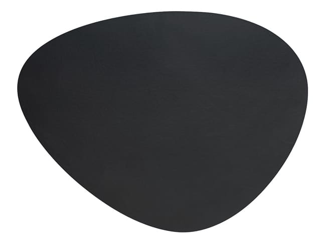 Pebble Leather Table Mat - Dark Grey, Smooth Finish - Lacor