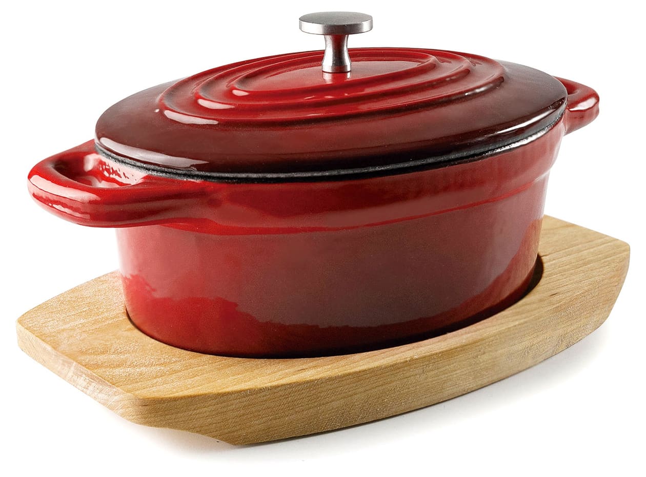 10CM Heart Shaped Red Dutch Oven Small Enameled Cast Iron Pot With