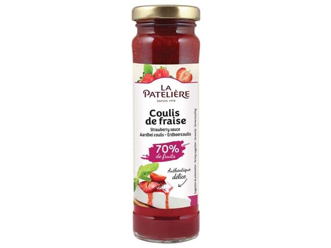 Natural strawberry sauce - 165g - La Patelière