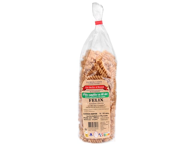 Medium-Sized Whole Weat Twist Pasta - 250g - Les Belles D'Antan