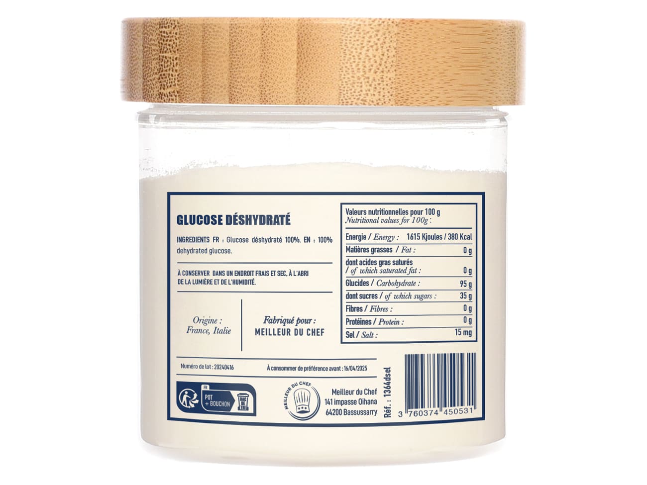 Dehydrated Glucose Syrup 150g Sélection Chef Philippe Louis