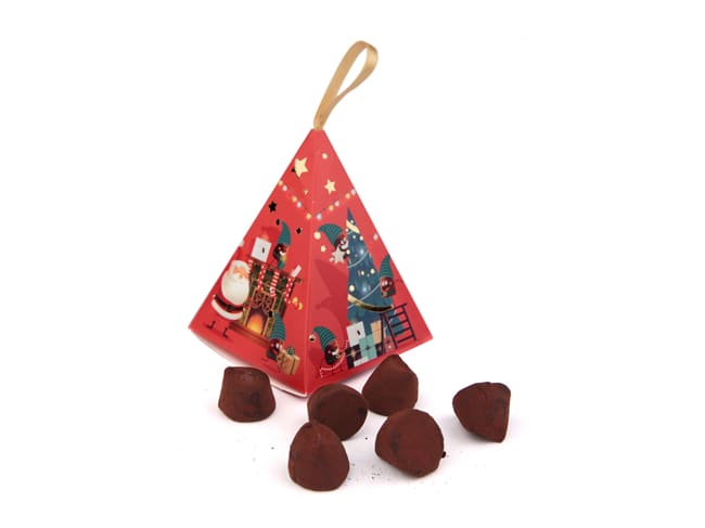 Mini Christmas Pyramid - Small natural truffles - 35g - Chocolat Mathez