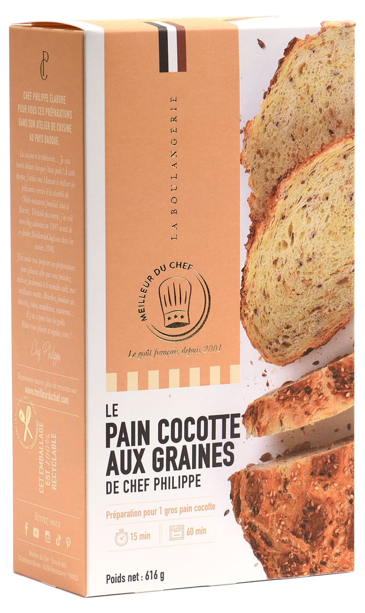 Wholegrain Dutch oven bread mix by Chef Philippe Meilleur du Chef