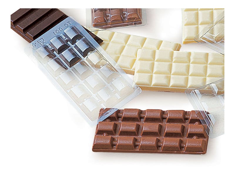 Set of 5 Chocolate Block Moulds Rectangle Pattern Mallard Ferrière