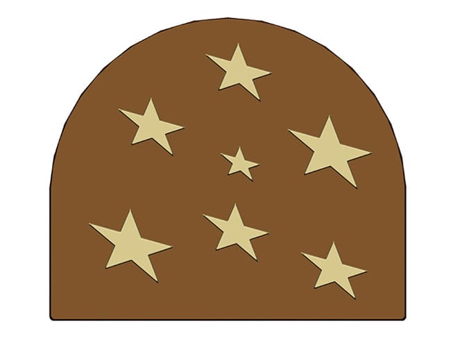 Plastic Mould for Decorated Yule Log Tips - 6 Small Star Shapes