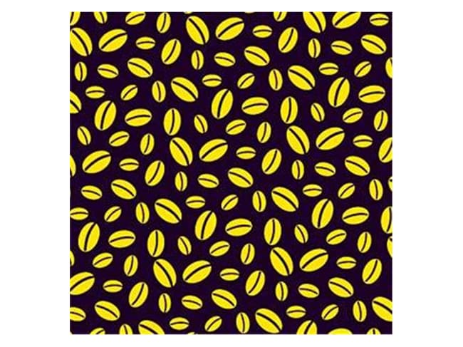 Chocolate Transfer Sheet - Yellow Coffee Beans (x 10) - Mallard Ferrière