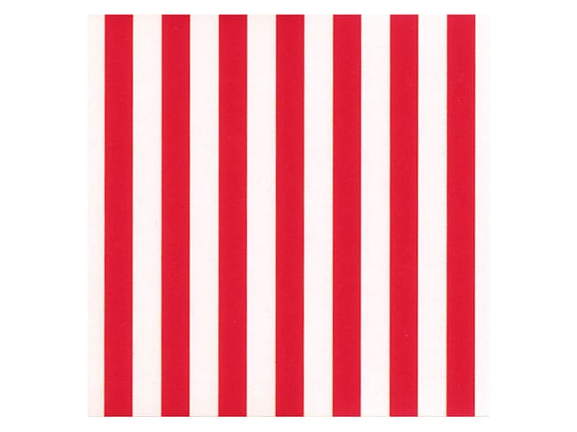 Chocolate Transfer Sheet - Red & White Stripes - 2 sheets - Mallard Ferrière
