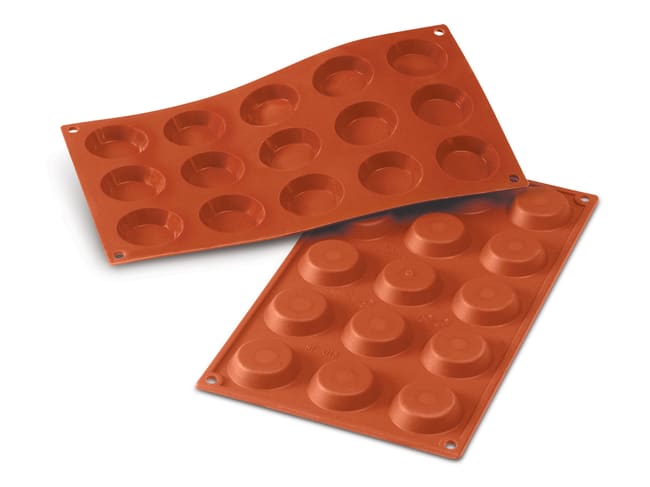 Flexible Silicone Mould - 15 Mini Tartlets Ø 4,5cm - 30 x 17,5cm - Silikomart