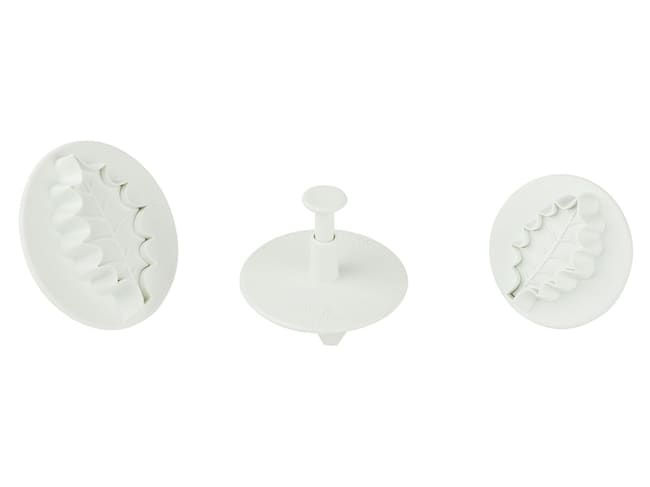 Holly Leaf Plunger Cutters - Ø 2 + 2.9 + 3.5cm - Mallard Ferrière