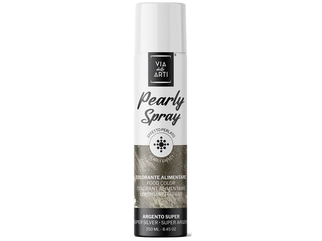 Metallic effect spray food coloring - 250ml - Silver - Velly Spray