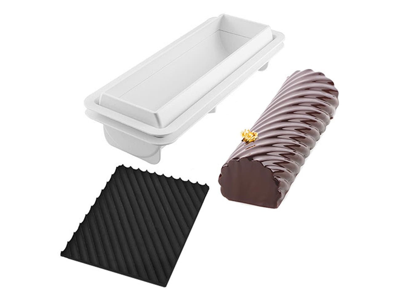 Silikomart Inserto Buche & Yule Log Cake Mold 