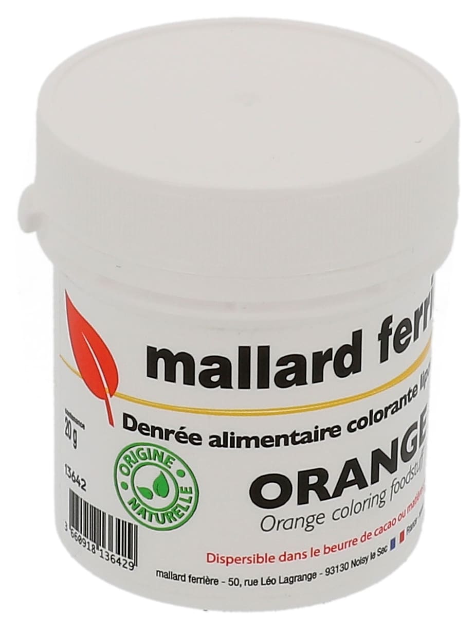 Natural Food Colouring Powder 20g Orange Fatsoluble Mallard