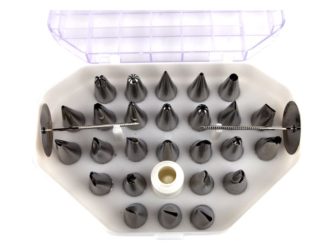 Set of 26 Piping Nozzles - for small decorations - Mallard Ferrière