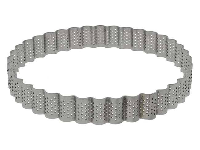 Perforated Fluted Tart Ring - very thick - Ø 28 cm - Mallard Ferrière