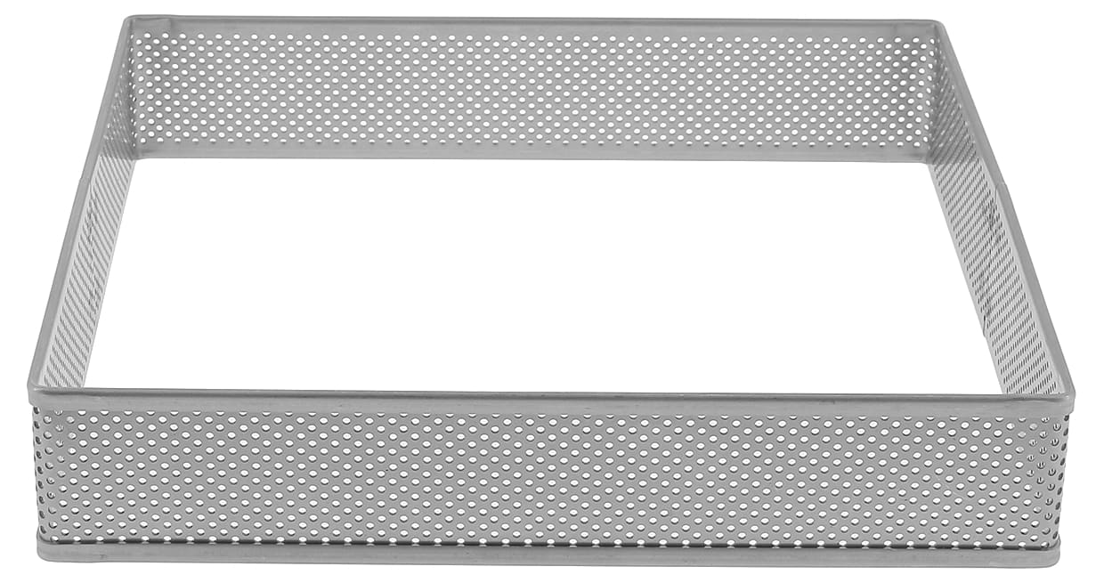 Steel Ring Square Perforated Stainless Steel Square Ring - H 3.5cm - 22 x 22cm - Mallard ...