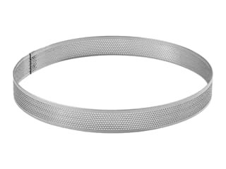 Perforated Stainless Steel Tart Ring - ht 2cm - Ø 14cm - Mallard Ferrière