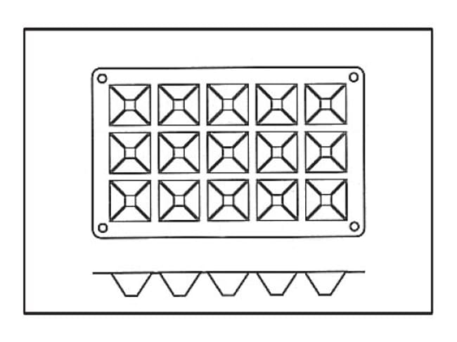 Flexible Silicone Mould - 15 Pyramids 3,6 x 3,6cm - 30 x 17,5cm - Silikomart