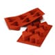 SiliconFlex Silicone Mould - 6 hearts 6,5cm - 30 x 17,5cm - Silikomart