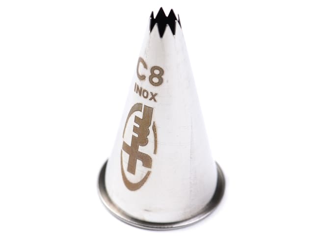 Stainless Steel Fluted Nozzle - C8 (Ø 7,5mm) - Mallard Ferrière