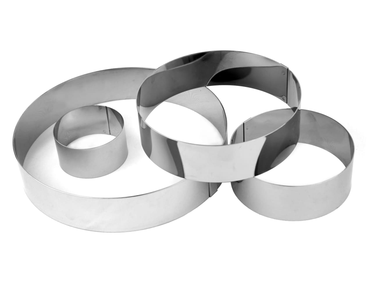 Mousse-Tortenring-Set Aus Edelstahl – 4 Runde Ringe In Verschiedenen Größen