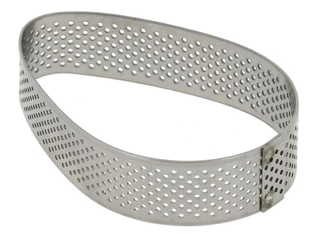 Almond-Shaped Stainless Steel Perforated Ring - 10 x 6.8 x H 2cm - Mallard Ferrière