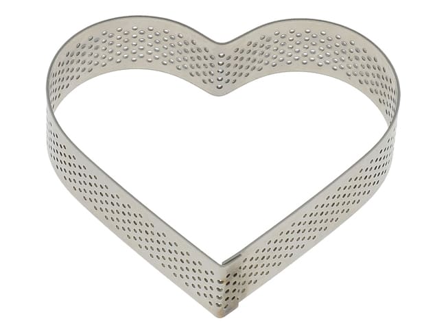 Heart-Shaped Stainless Steel Perforated Ring - 8.5 x 7.5cm - Mallard Ferrière