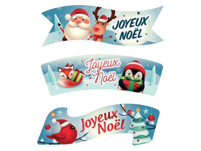 Festive Wafer Paper Banner Decorations (x 24) - North Pole - Florensuc