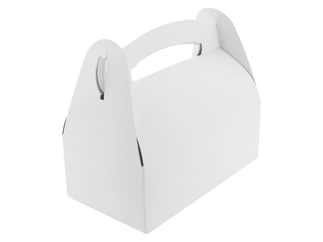 White Cake Box with handles (x 50) - 18 x 10 x ht 7cm