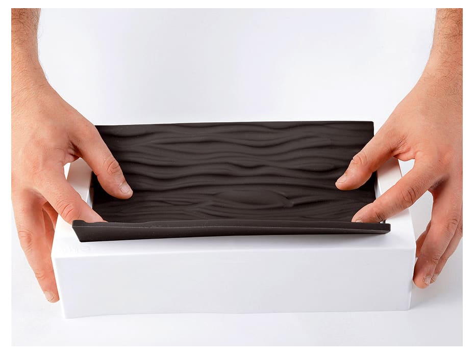 Moule à bûche en silicone Doré avec Tapis bois