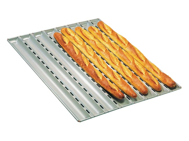 Alu-Gaufer Baguette Baking Tray - 8 baguettes 79cm - Matfer