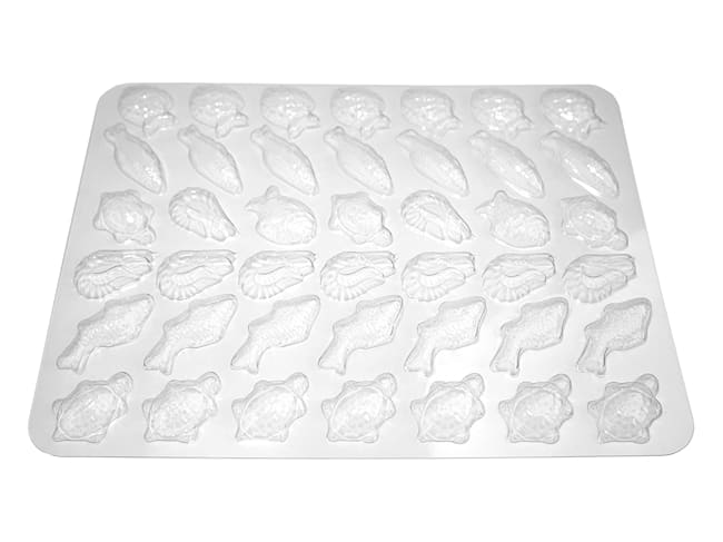 Flexible PVC Chocolate Mould - 42 Easter fish shapes - Matfer