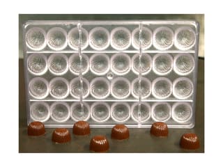 Chocolate Polycarbonate Mould - Swirled Rounds (32 cavities)