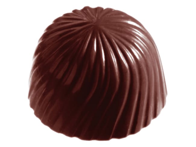 Chocolate Polycarbonate Mould - Swirled Rounds (32 cavities) - 27,5 x 17,5cm