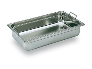 Gastronorm container with drop handles