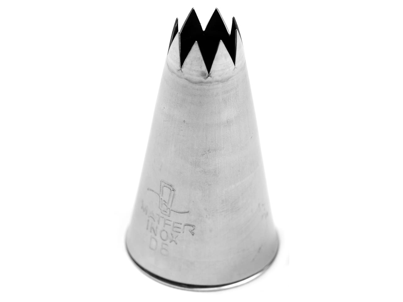 Stainless steel fluted piping nozzle D8 (Ø 11mm, 8 teeth) Matfer