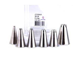 Stainless steel fluted piping nozzles