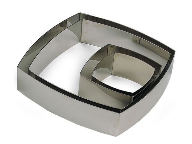 Stainless Steel Curved Square Ring - 16 x 16cm - Matfer