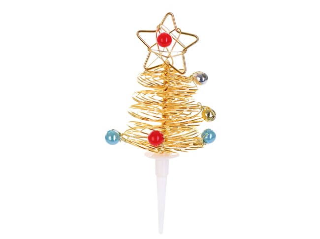 Gold Christmas Tree Cake Toppers - 5 pieces - Modécor