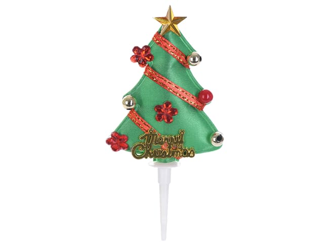 Green Christmas Tree Cake Toppers - 5 pieces - Modécor