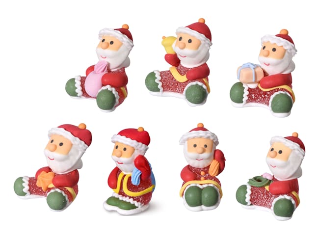 Sugar & Jelly Christmas Cake Decorations - Little Santas - 7 pieces - Modécor