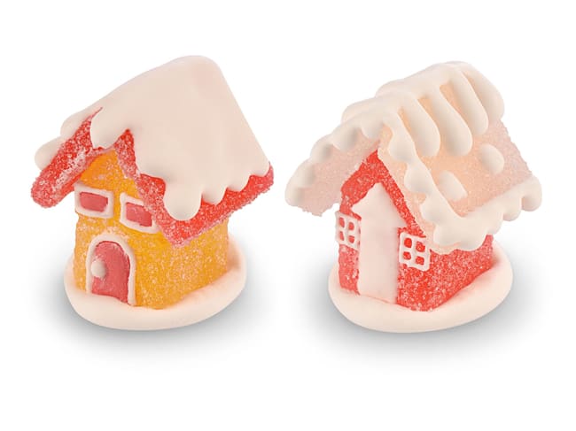 Sugar & Jelly Christmas Cake Decorations - Chalets - x 4 - Modécor