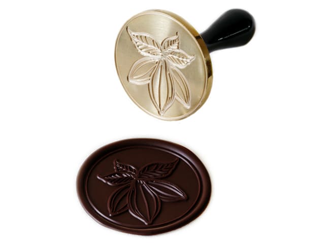 Brass Chocolate Stamp - Cocoa bean pattern - Martellato