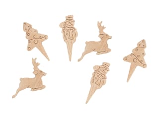 Wooden Christmas Cake Toppers (x 48)