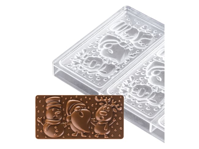 Chocolate Mould "Christmas Friends" - 3 bars - By Fabrizio Fiorani - Pavoni