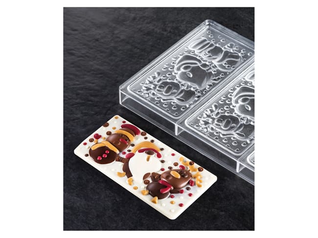 Chocolate Mould "Christmas Friends" - 3 bars - By Fabrizio Fiorani - Pavoni