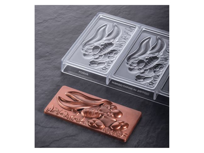 Chocolate Mould "Easter Bunny" - 3 bars - By Fabrizio Fiorani - Pavoni