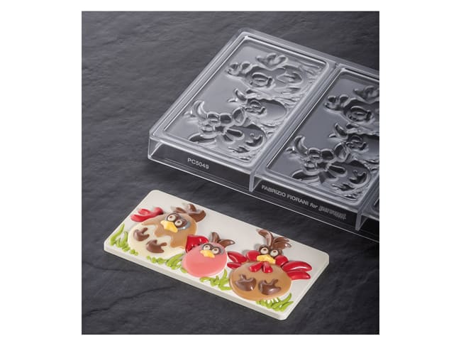 Chocolate Mould "Easter Friends" - 3 bars - By Fabrizio Fiorani - Pavoni