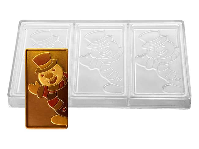 Chocolate Mould "Xmas Snowman" - 3 bars - By Fabrizio Fiorani - Pavoni