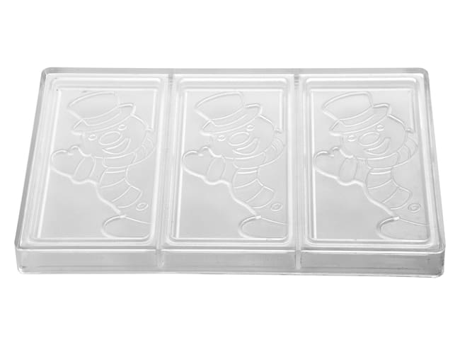 Chocolate Mould "Xmas Snowman" - 3 bars - By Fabrizio Fiorani - Pavoni