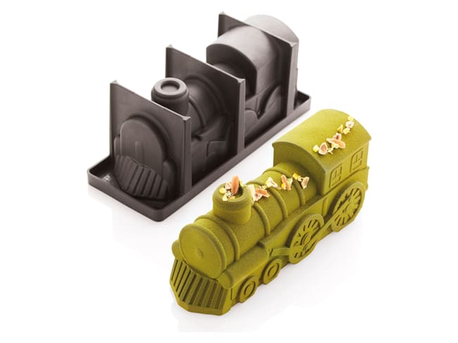 Silicone Yule Log Mould - Christmas train - 25 x 8 cm - Pavoni